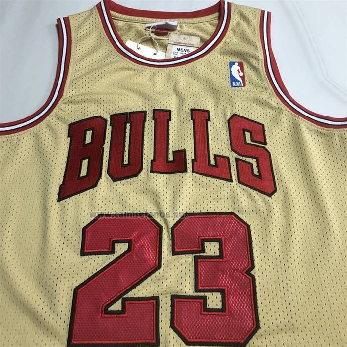 Camiseta Chicago Bulls Michael Jordan NO 23 Mitchell & Ness 1995-96 Oro